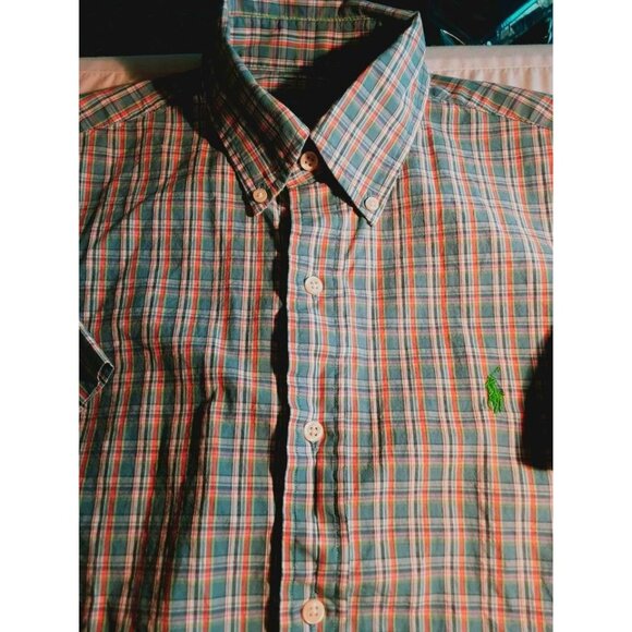 Ralph Lauren Mens Plaid Button-Down Shirt Green Pony Logo Size S Short Sleeve - Picture 1 of 7